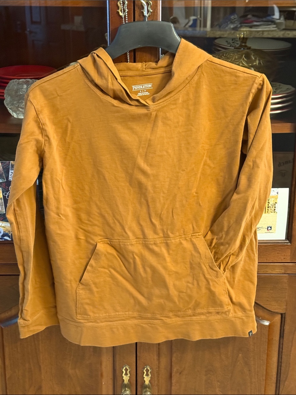 Pendleton Men's Mustard-Orange Crewneck Hoodie